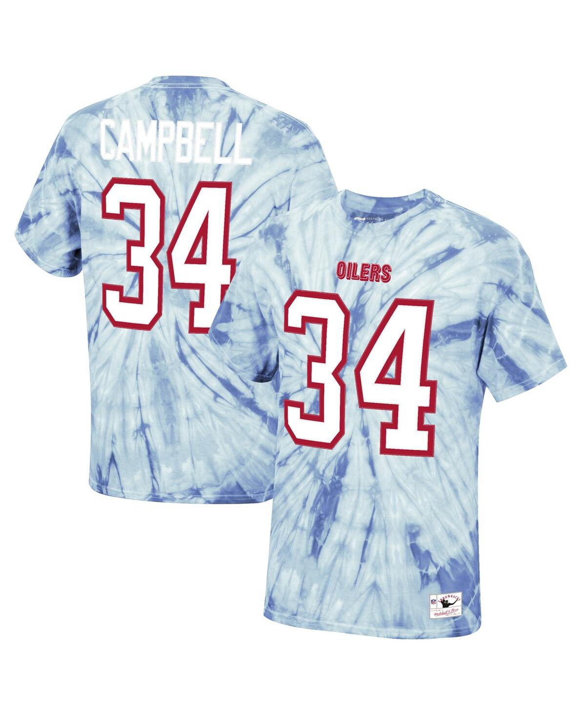 Shop Mitchell & Ness Men's  Earl Campbell Light Blue Houston Oilers Tie-dye Retired Player Name And Number