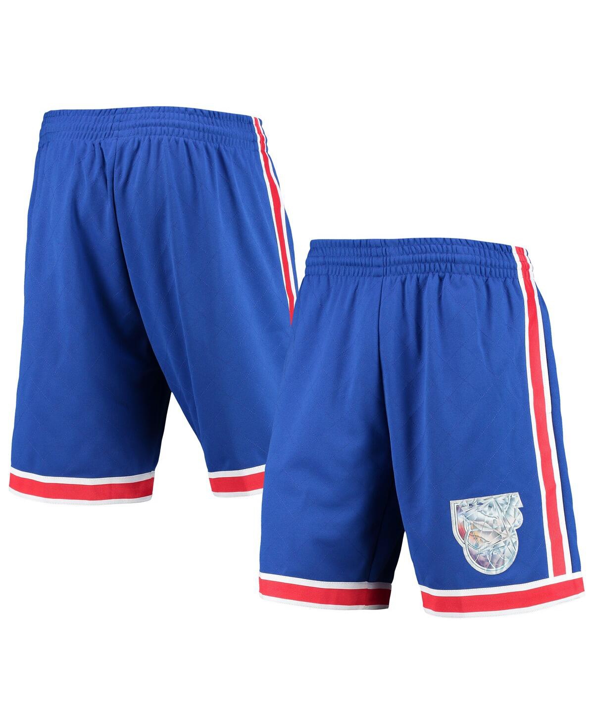 Men's Mitchell & NessNew Jersey Nets 1993 Hardwood Classics 75th Anniversary Swingman Shorts - Blue