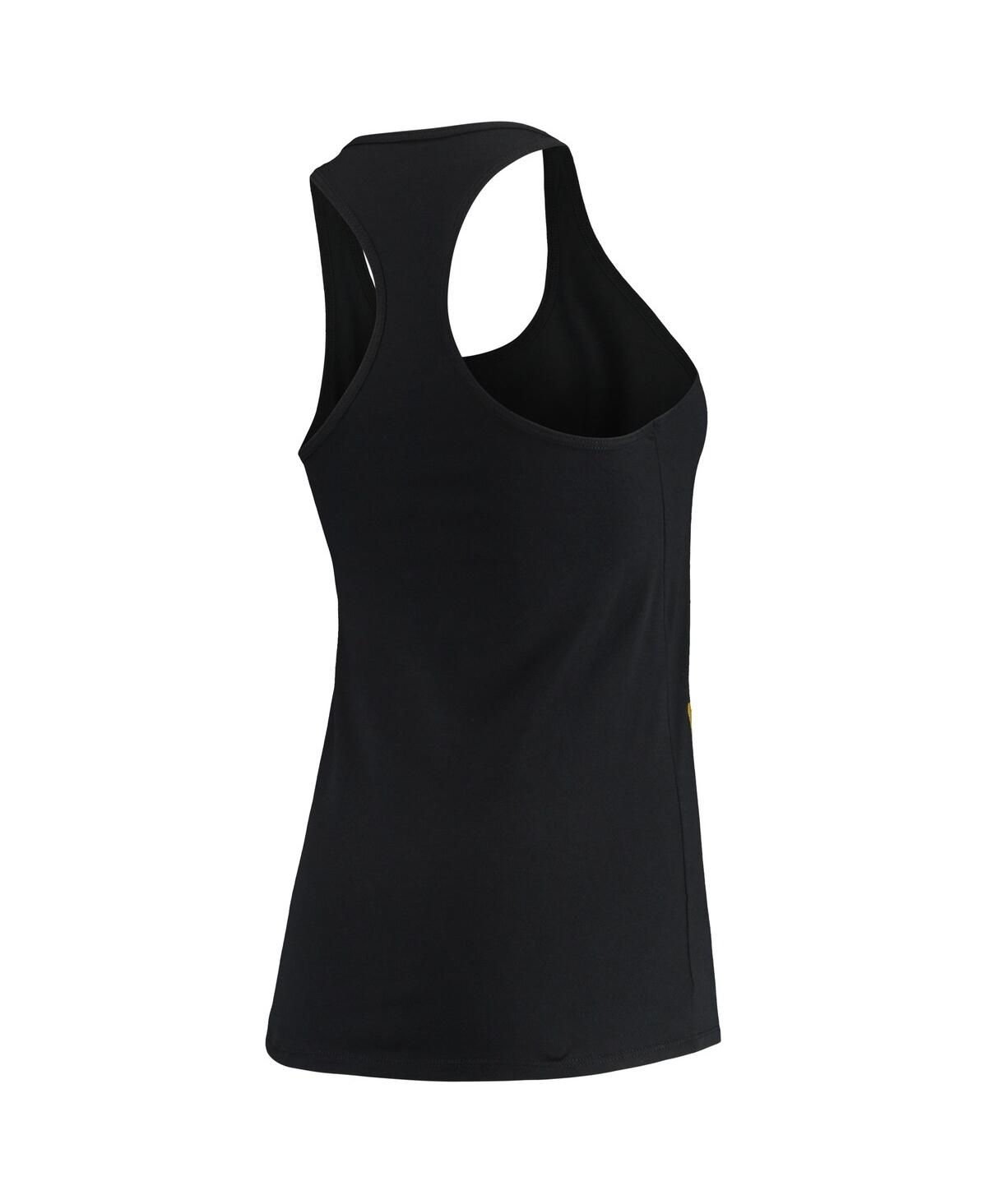 Shop Mitchell & Ness Women's  Black Beast Mode Collegiate Logo Racerback Scoop Neck Tank Top