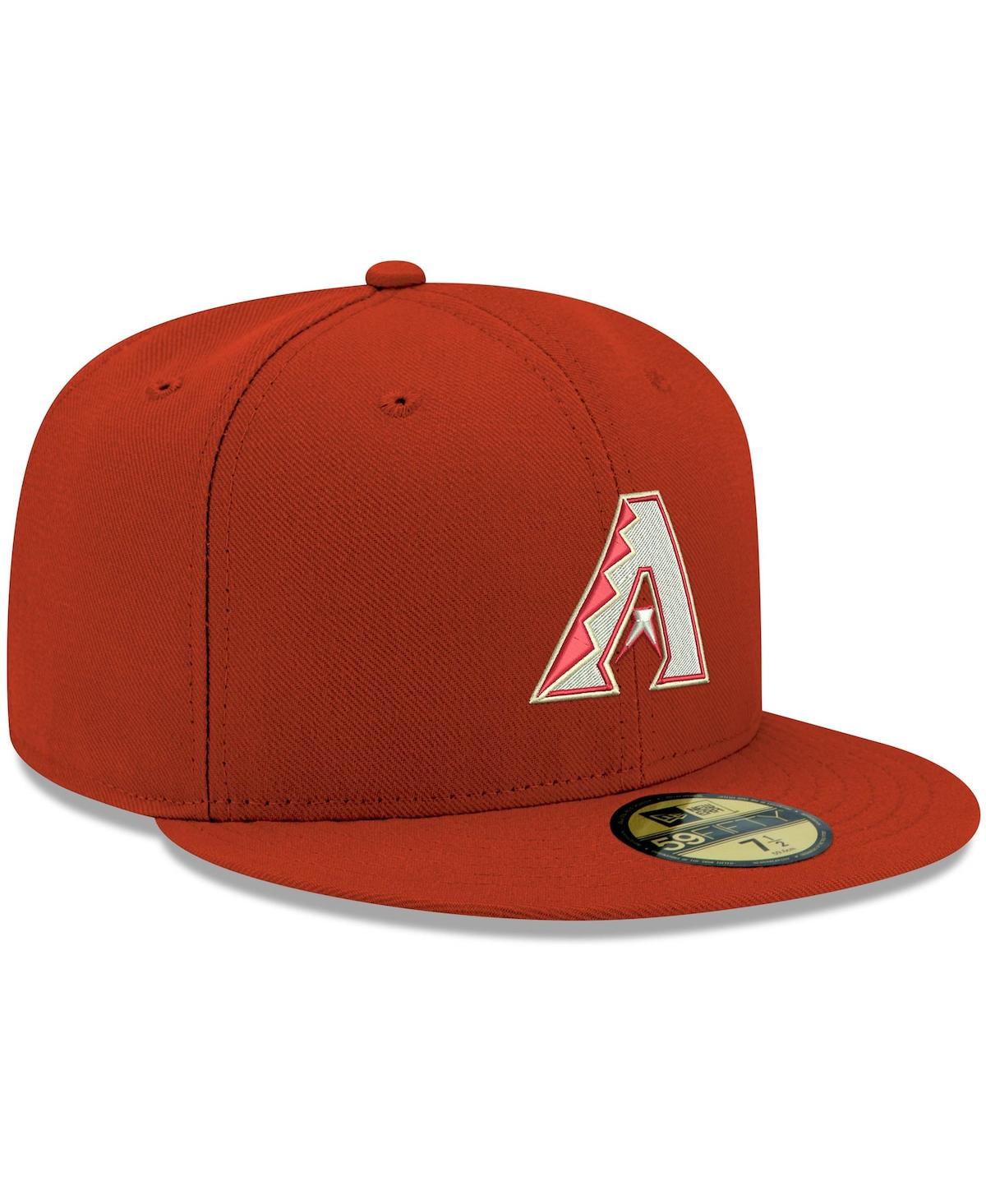 Shop New Era Men's  Red Arizona Diamondbacks Logo White 59fifty Fitted Hat