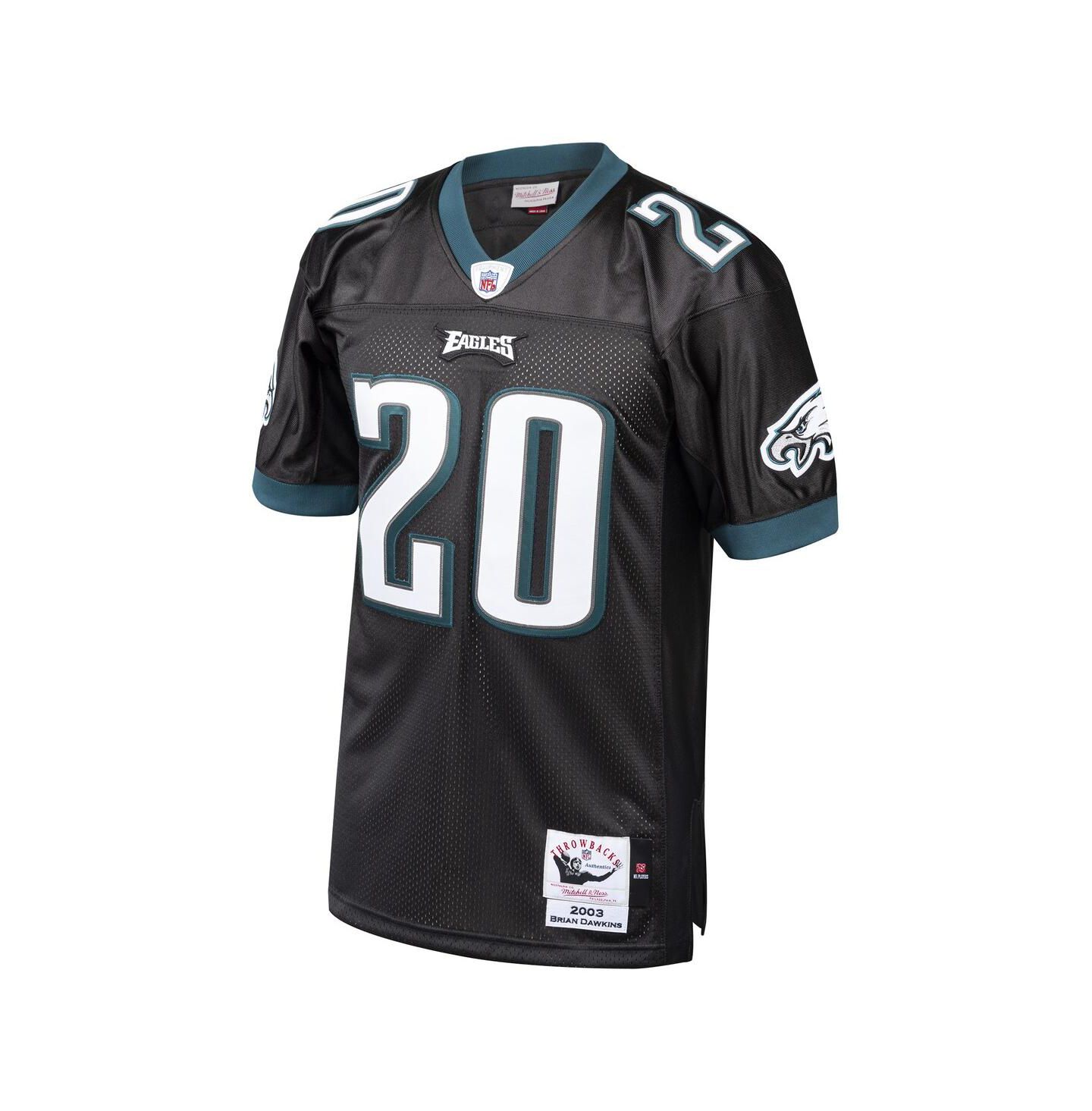 Мужское джерси Mitchell & Ness Brian Dawkins Philadelphia Eagles 2003 Throwback, Black — фото 3