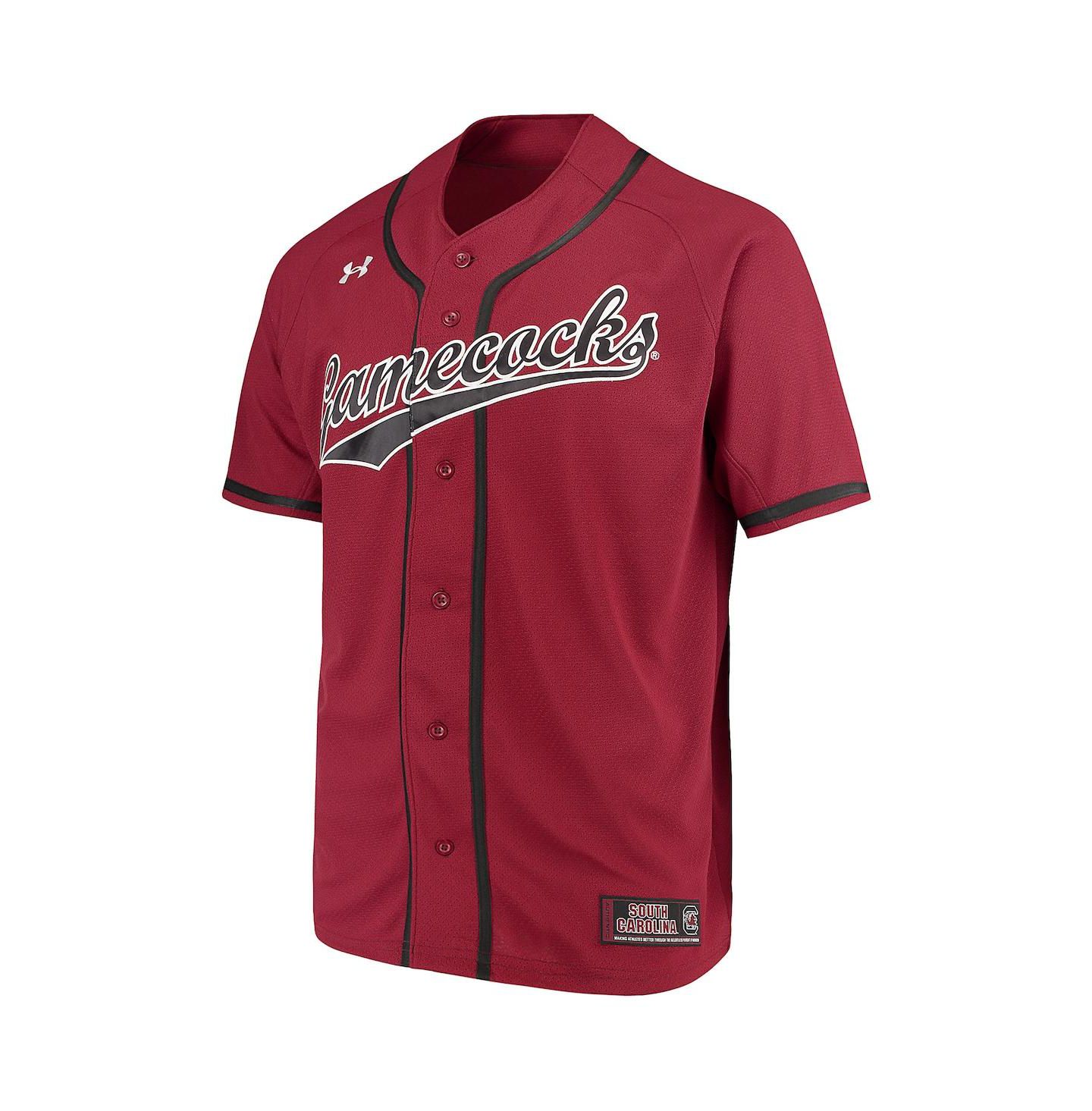 Мужской топ Under Armour South Carolina Gamecocks Performance Replica Baseball Jersey, цвет: Гранатовый — фото 3