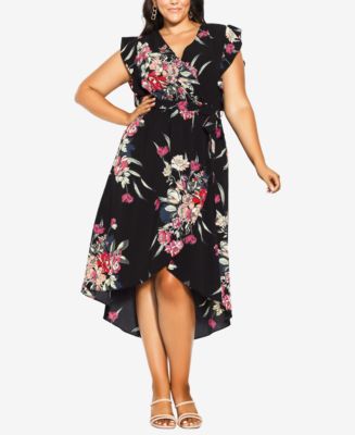 City Chic Trendy Plus Size Misty Floral Maxi Dress - Macy's