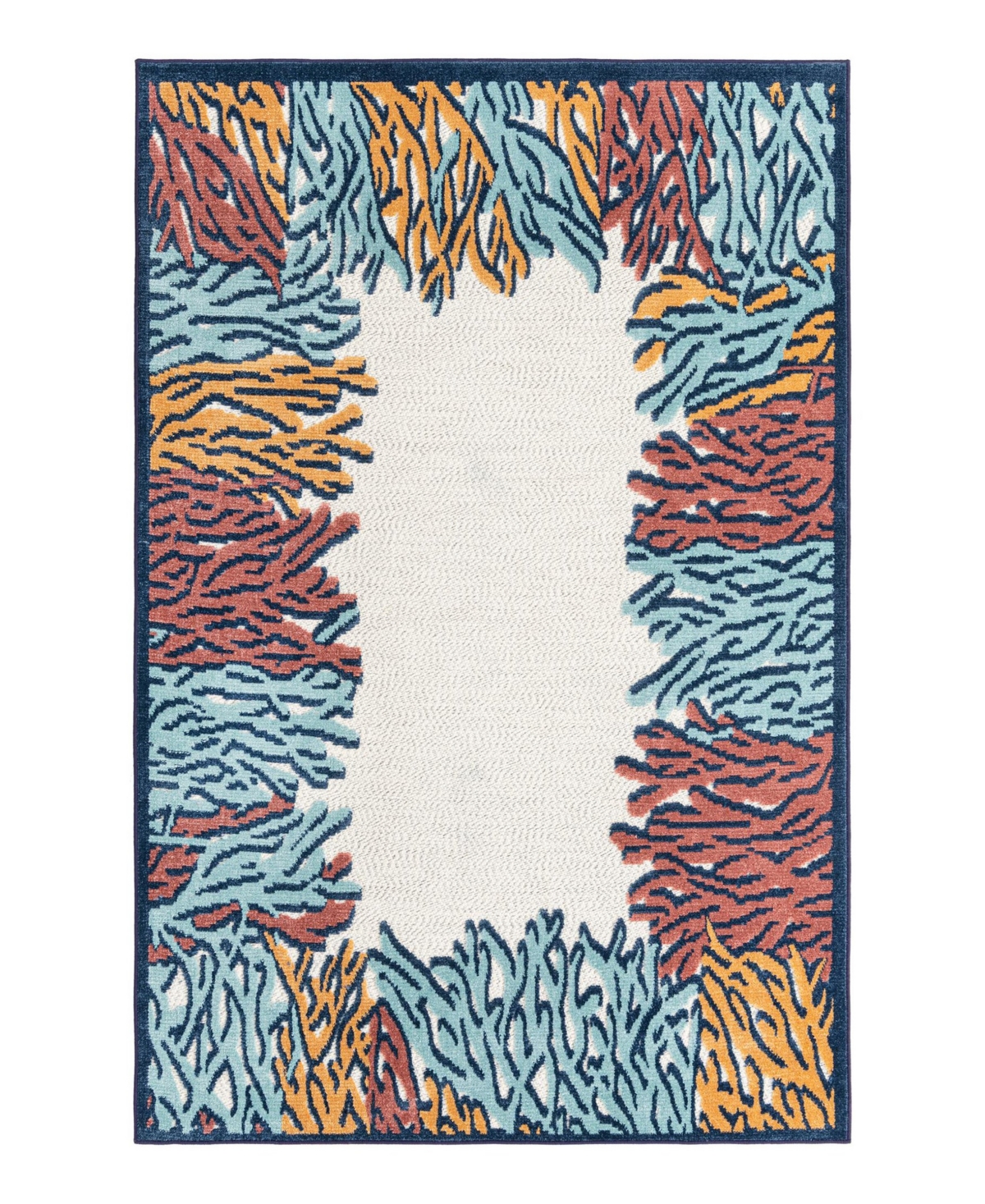 Bayshore Home Cayes Outdoor High-low Pile Cay-09 5'3" X 8' Area Rug In Multi