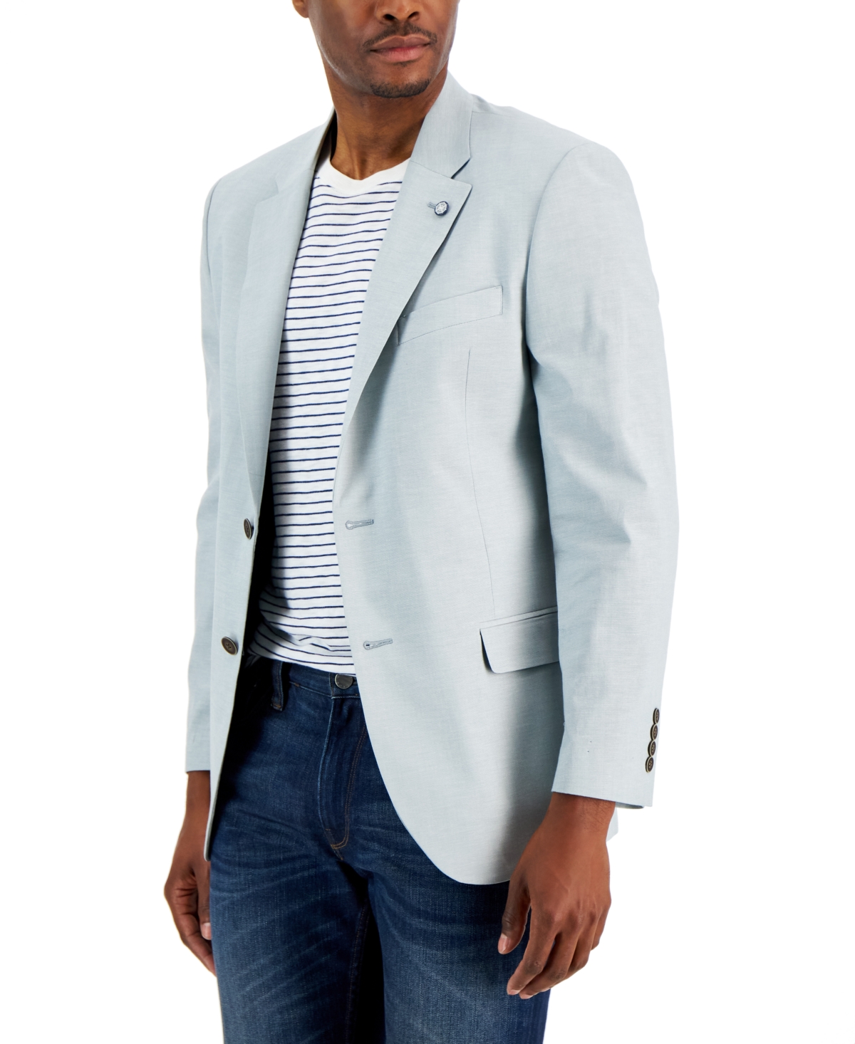 Mens Modern-Fit Stretch Chambray Sport Coat