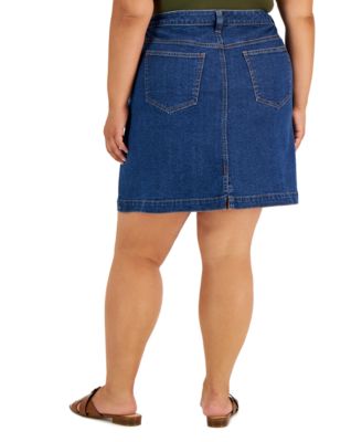 macys plus size denim skirt