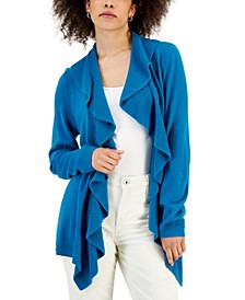 Petite Luxe Soft Ruffled Cardigan, Created for Macy's