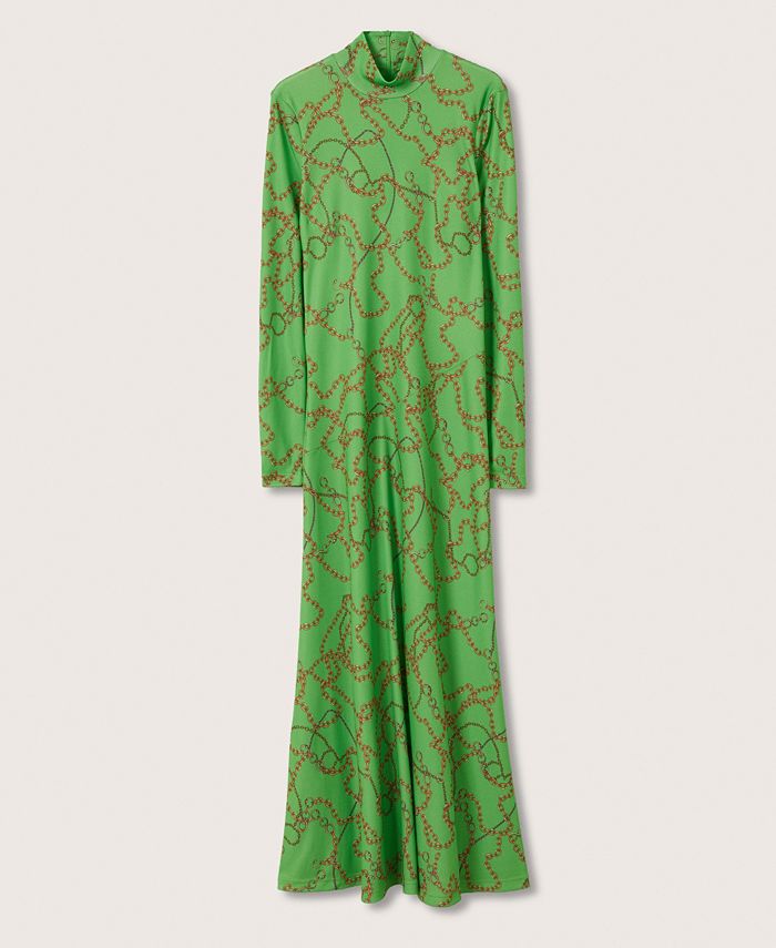 MANGO Women's Chain Print Dress Macy's