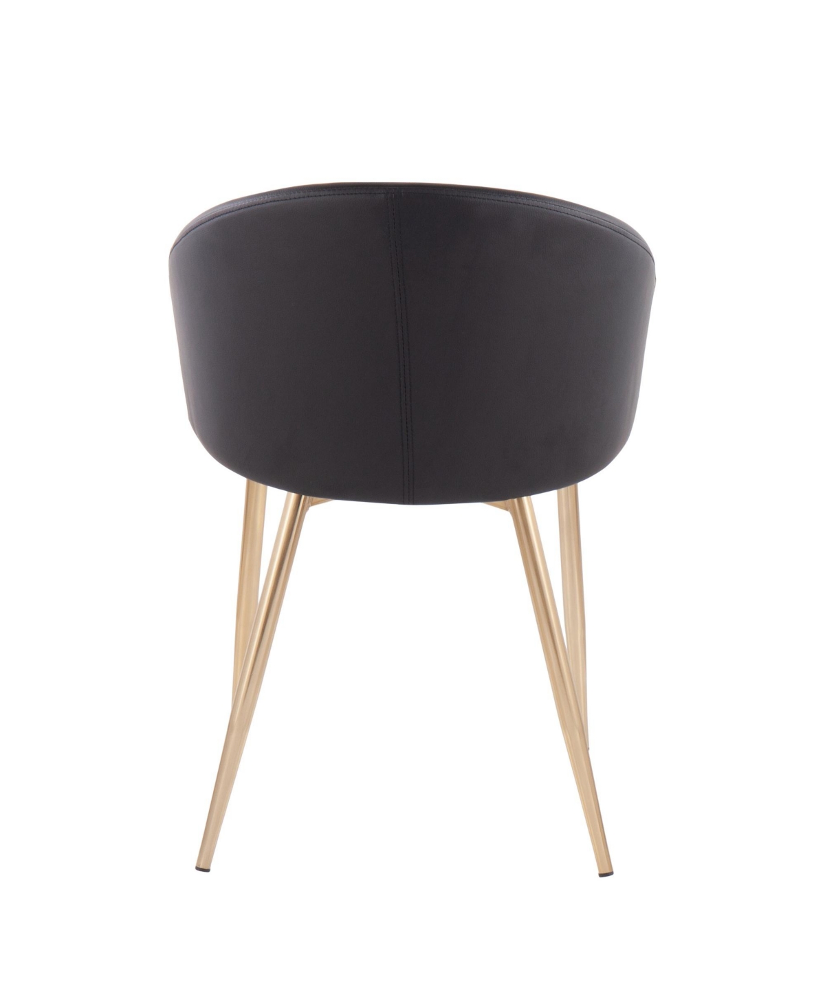 Lumisource Claire Contemporary Glam Chair Leather In Gold-tone Steel,black
