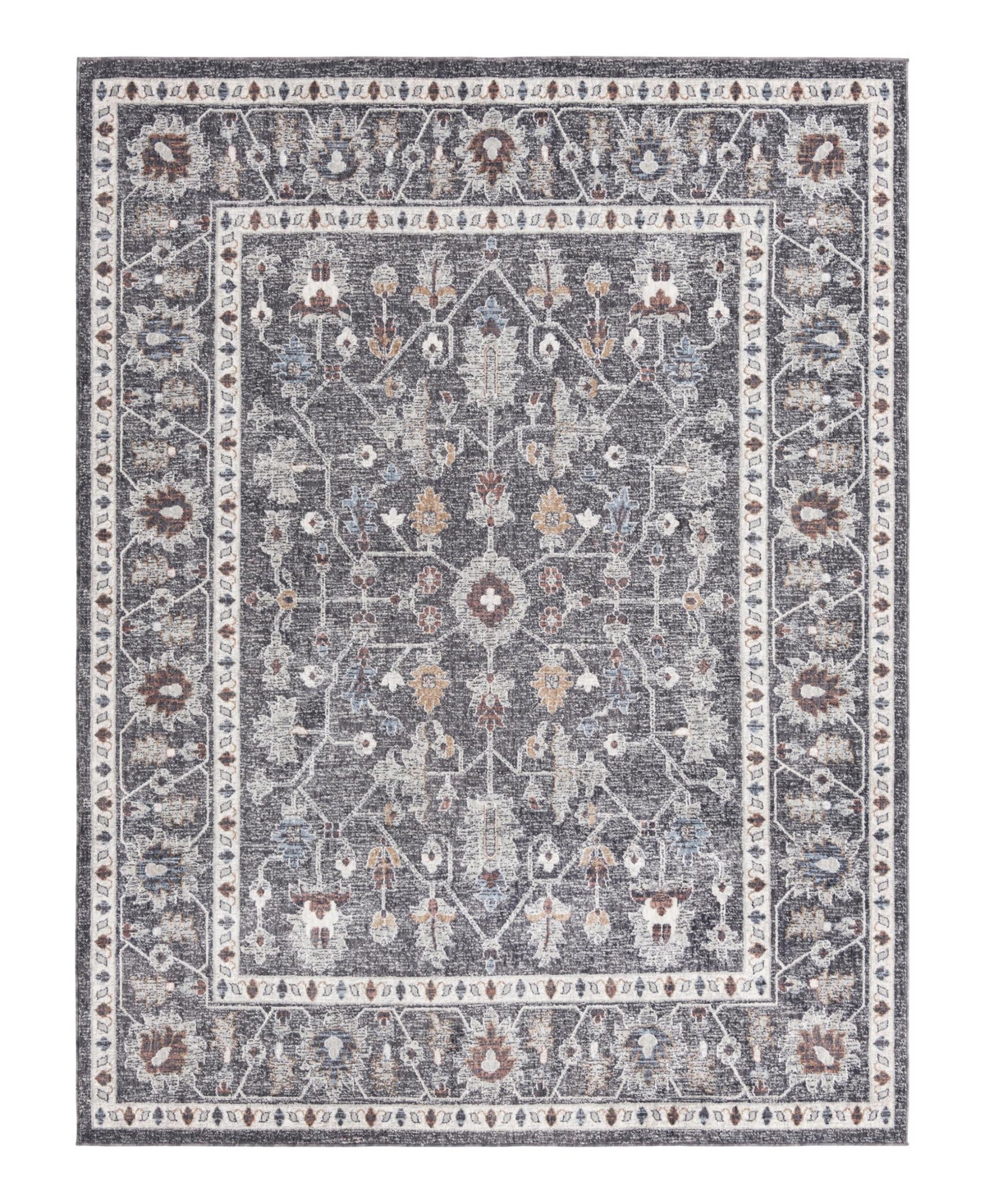 Bayshore Home Venerable VEN01 7'10in x 10' Area Rug - Charcoal
