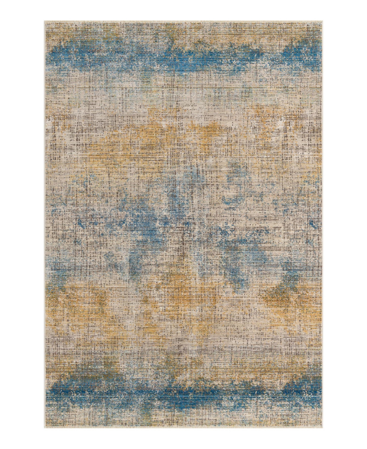 Bayshore Home Closeout!  High-low Pile Iyer Iye16 6' X 8'9" Area Rug In Blue,ivory