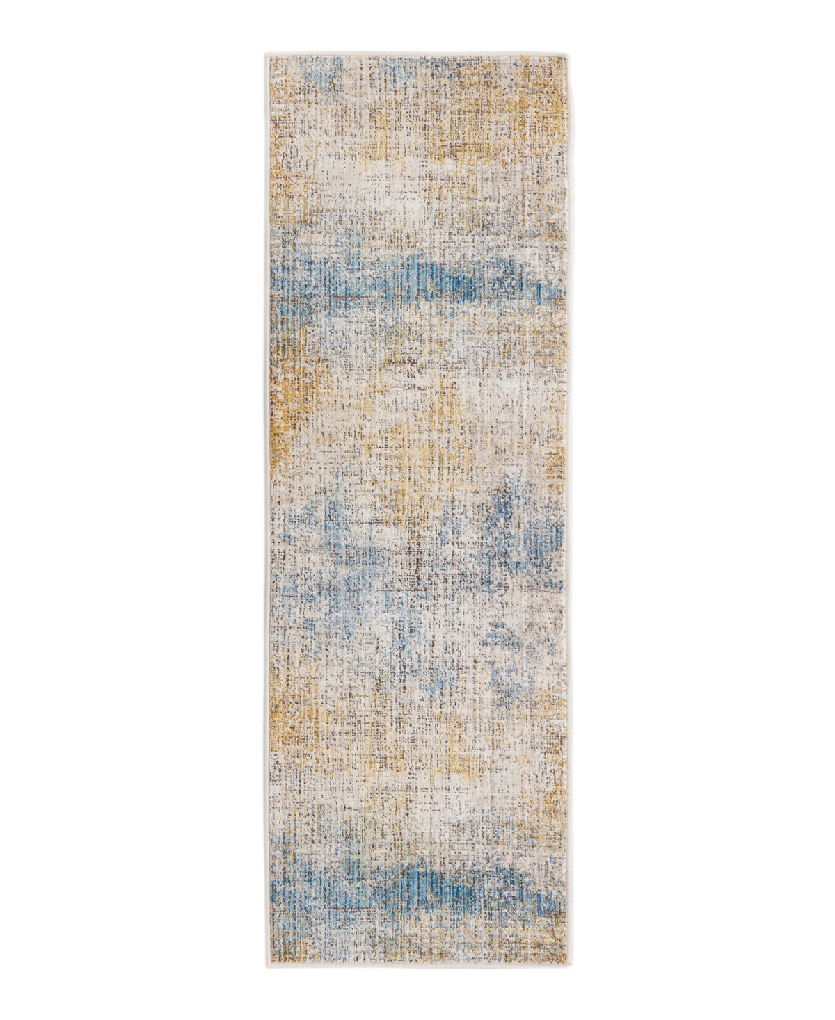 Bayshore Home Closeout!  High-low Pile Iyer Iye16 2' X 6' Runner Area Rug In Blue,ivory