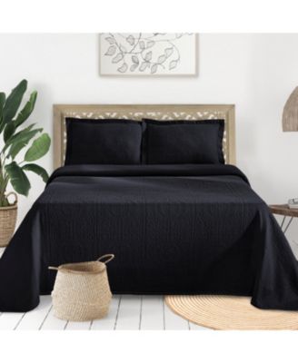 100% Cotton Fleur De Lis Medallion All-Season 3-Piece Coverlet Set, King