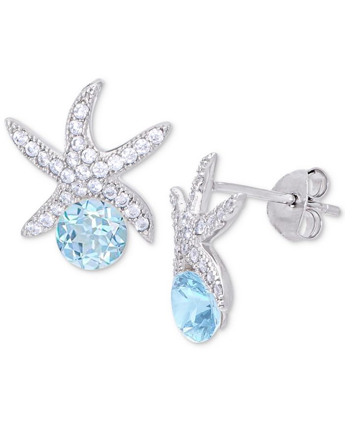 Macy's best sale topaz earrings