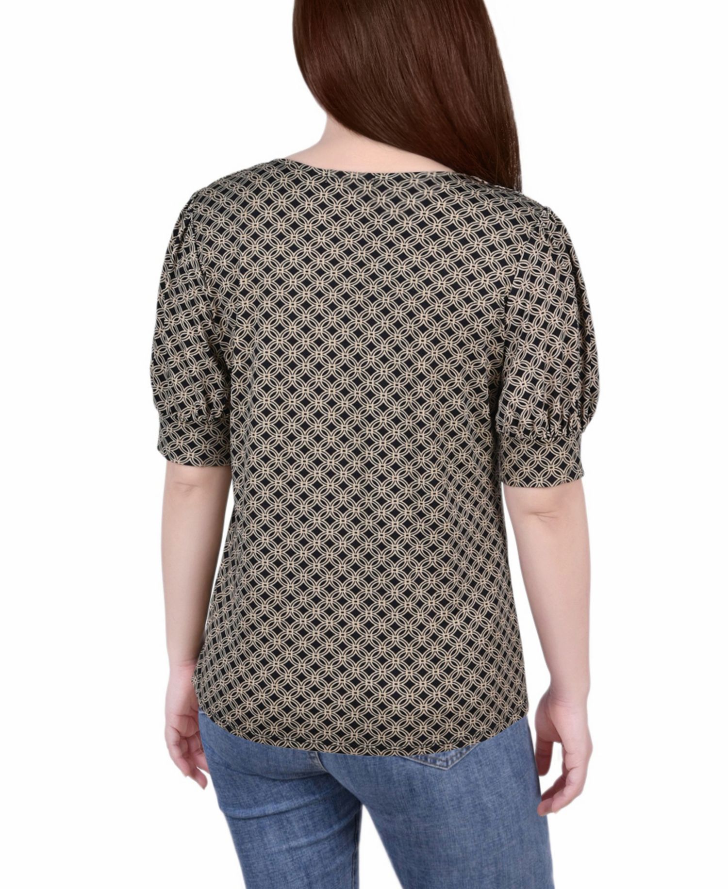Women's Missy Short Sleeve Balloon Sleeve Top