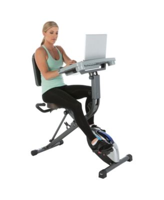 Exerpeutic Exerwork 1000 Fully Adjustable Desk Folding Exercise Bike with Pulse
