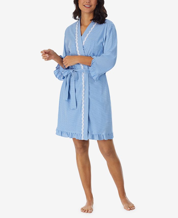 Eileen West Women's Yarndye Knit Short Wrap Robe & Reviews All