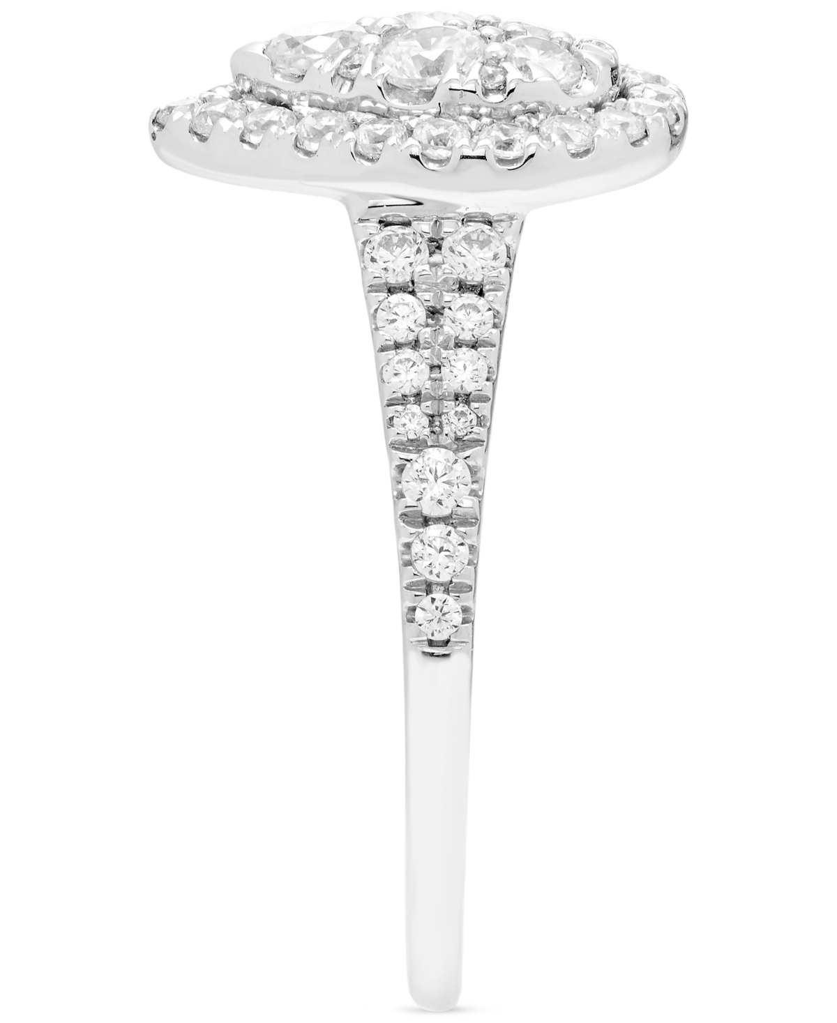 Diamond Pear-Shaped Halo Cluster Engagement Ring (1 ct. t.w.) in 14k- White Gold