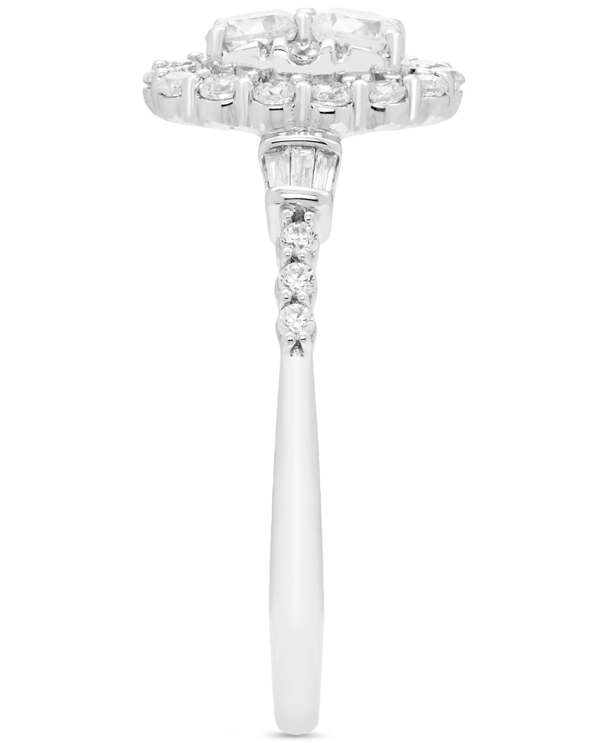 Diamond Oval Halo Cluster Engagement Ring (3/4 ct. t.w.) in 14k- White Gold