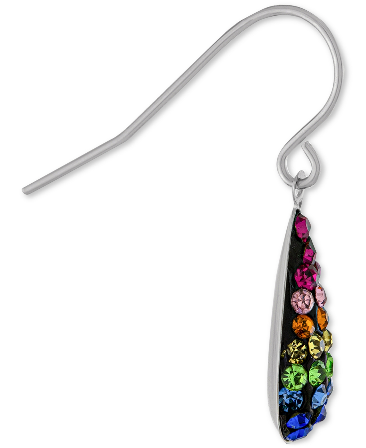 Giani Bernini Crystal Rainbow Teardrop Drop Earrings in Sterling Created for Macy's - Silver