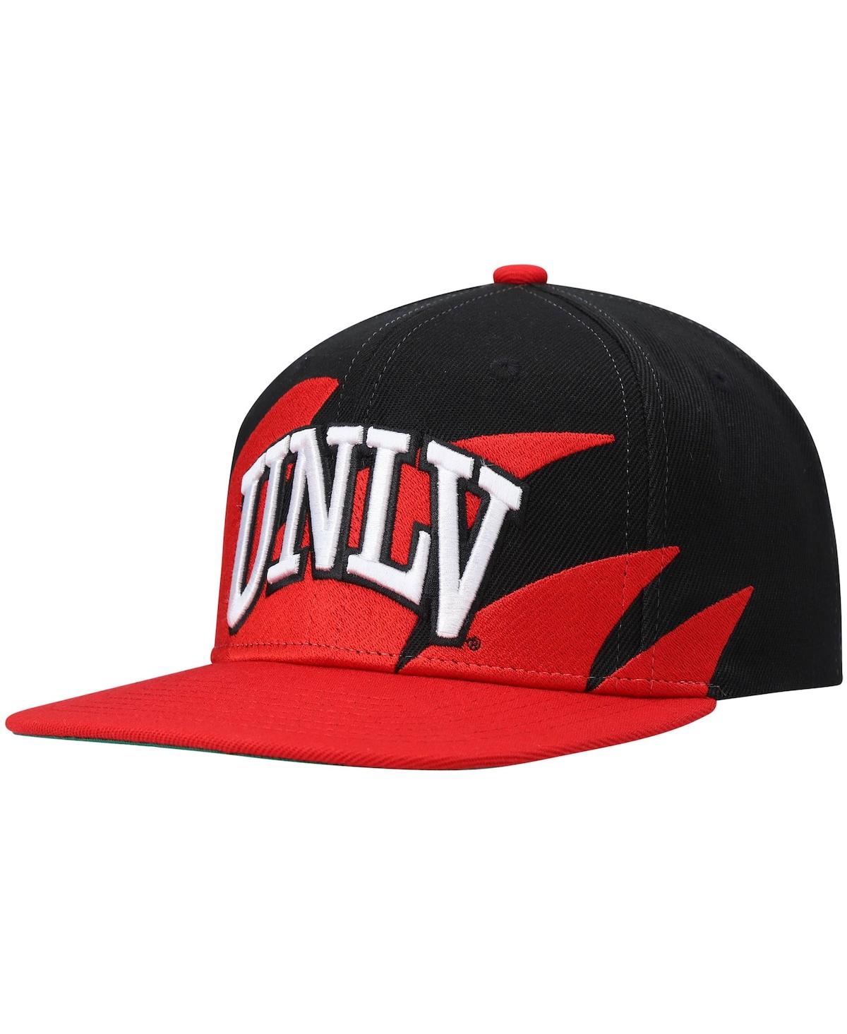 Mitchell & Ness Men's  Red, Black Unlv Rebels Sharktooth Snapback Hat In Red,black