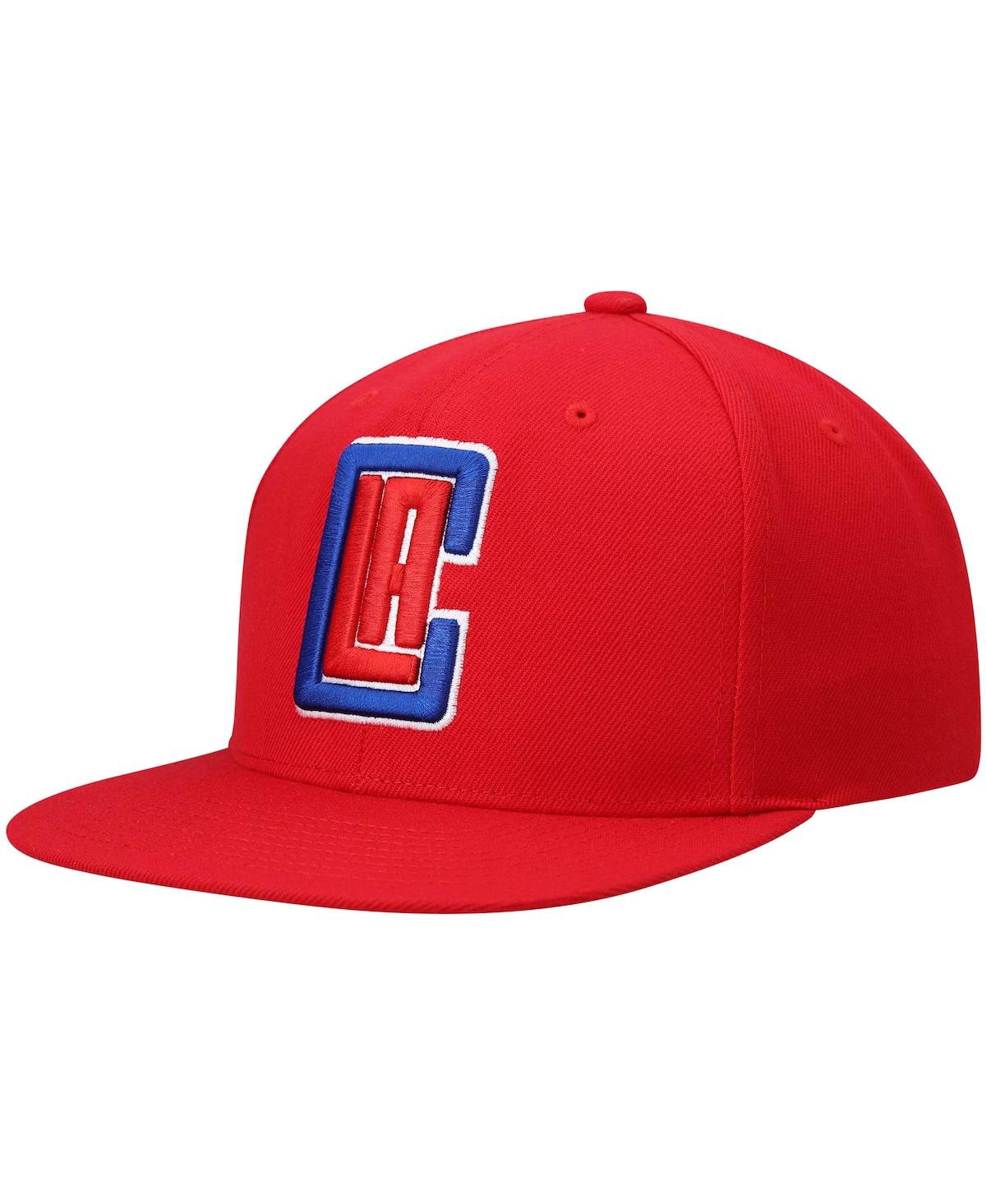 Shop Mitchell & Ness Men's  Red La Clippers Ground 2.0 Snapback Hat