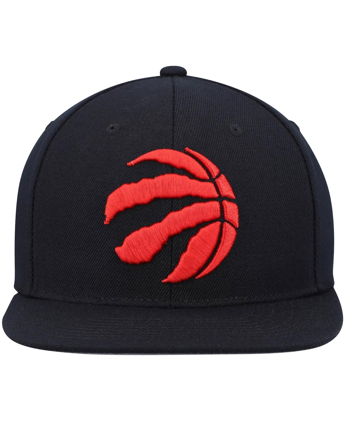 Mitchell & Ness Men's Black Toronto Raptors Team Ground Snapback Hat ...