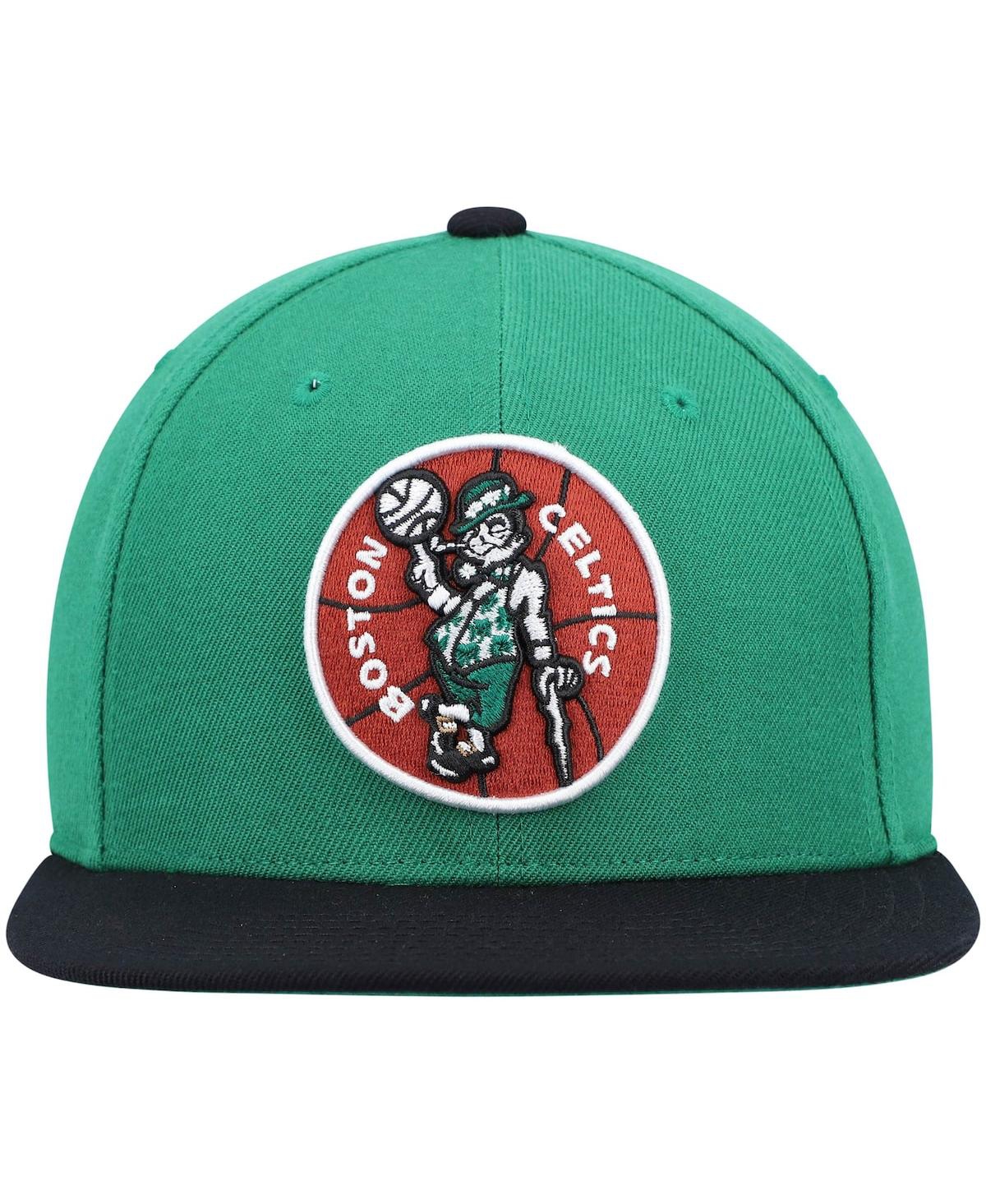 Mitchell & Ness Men's  Kelly Green And Black Boston Celtics Hardwood Classics Team Two-tone 2.0 Snapb In Kelly Green,black