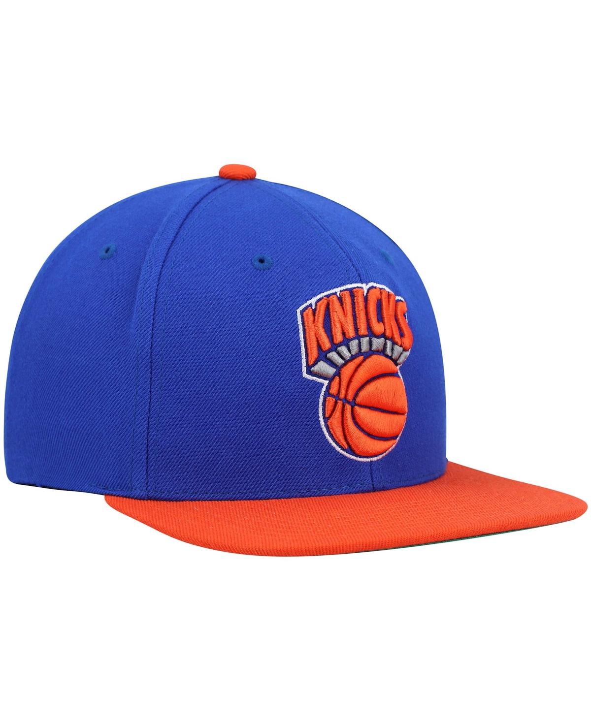 Mitchell & Ness Men's  Blue And Orange New York Knicks Hardwood Classics Team Two-tone 2.0 Snapback H In Blue,orange