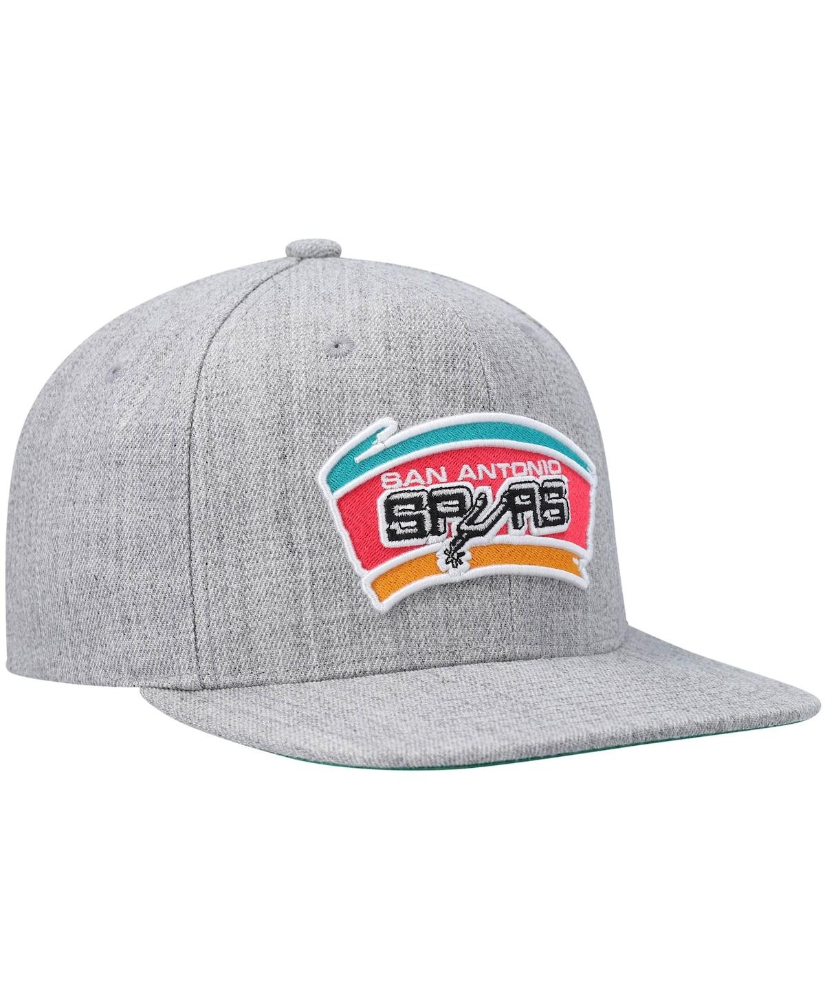 Mitchell & Ness Men's  Heathered Gray San Antonio Spurs Hardwood Classics Team 2.0 Snapback Hat In Heathered Gray