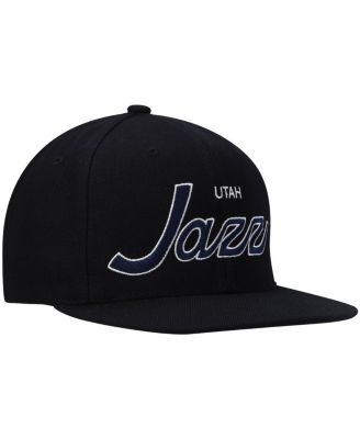 Men's Black Utah Jazz Hardwood Classics Script 2.0 Snapback Hat