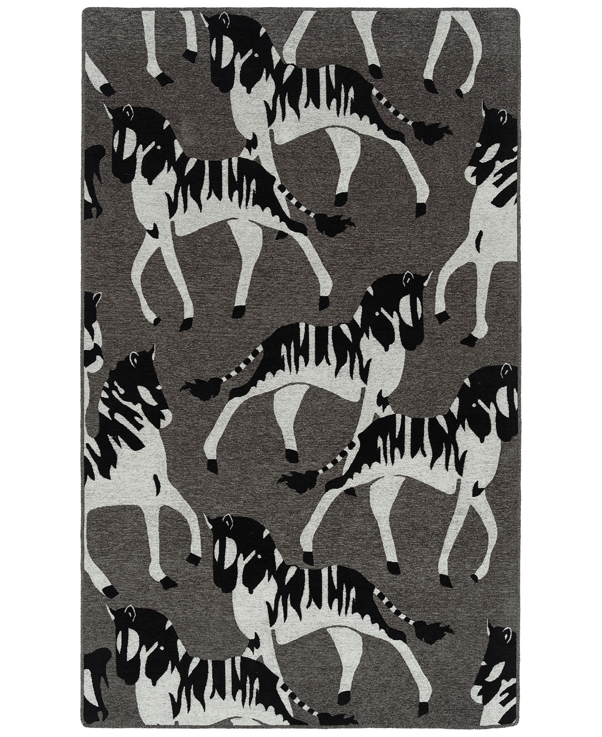 Hilary Farr Forever Fauna Hfa02-38 2' X 3' Area Rug In Charcoal