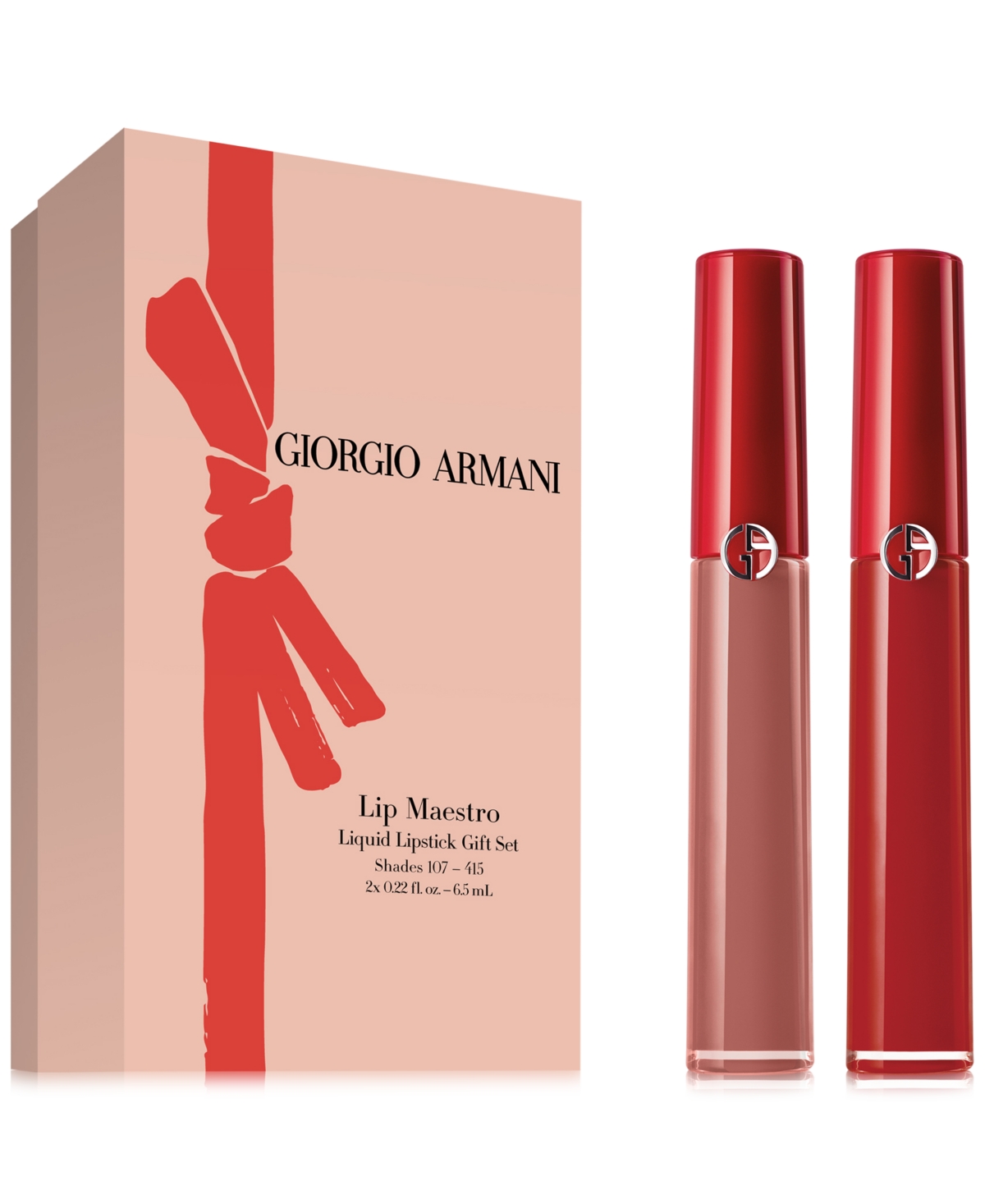 Giorgio Armani Armani Beauty 2-pc. Lip Maestro Liquid Lipstick Gift Set In  Redwood (red) Nuda (nude Pink) | ModeSens