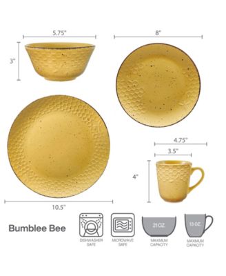 Bumblebee 16 Pc. Dinnerware Set, Service for 4
