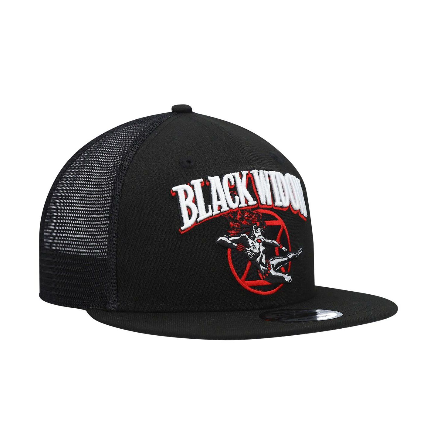 Мужская кепка New Era Black Black Widow Retro Meshback 9FIFTY Snapback Hat — фото 4