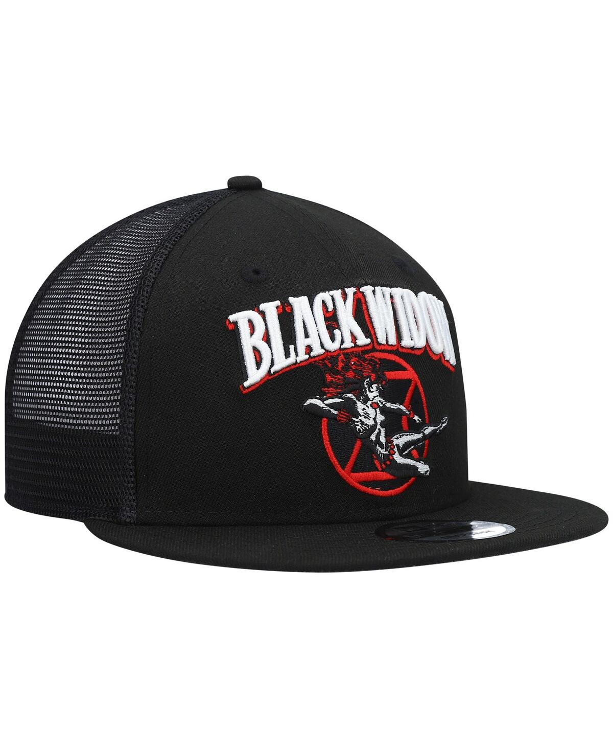 New Era Men's Black  Black Widow Retro Meshback 9fifty Snapback Hat In Black