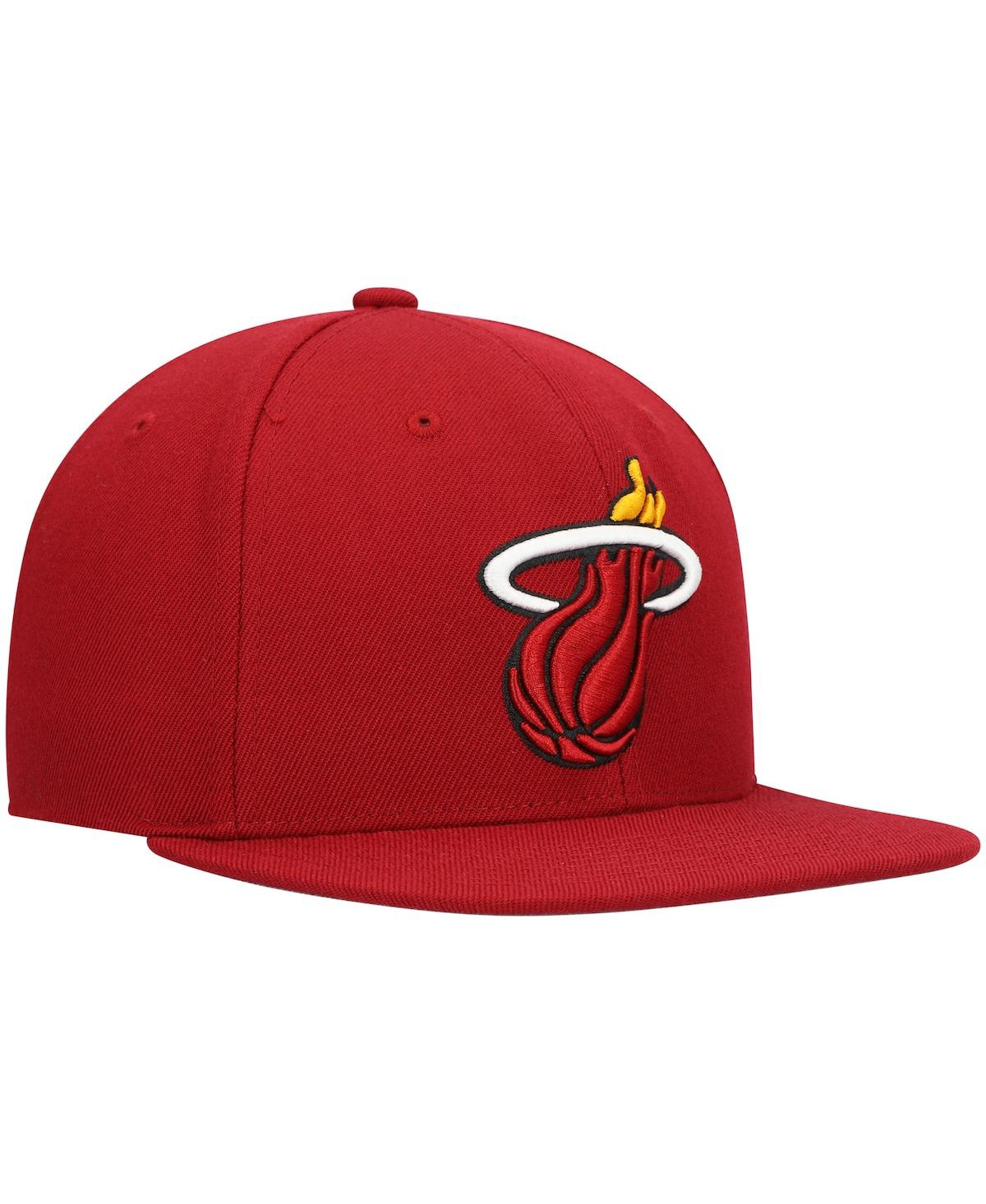 Mitchell & Ness Men's  Red Miami Heat Ground 2.0 Snapback Hat In Red
