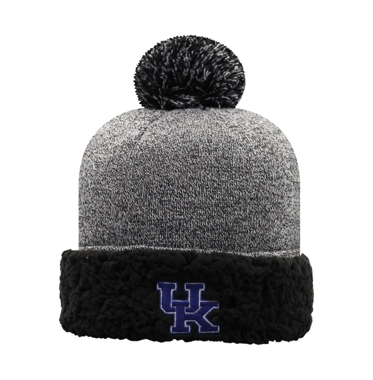Женская шапка Top of the World Black Kentucky Wildcats Snug Cuffed Knit Hat with Pom — фото 2