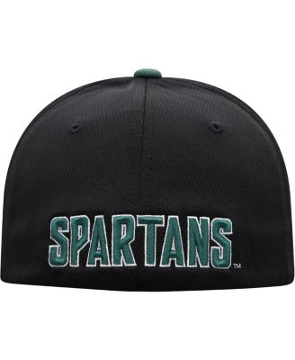 Men's Black, Green Michigan State Spartans Two-Tone Reflex Hybrid Tech Flex Hat