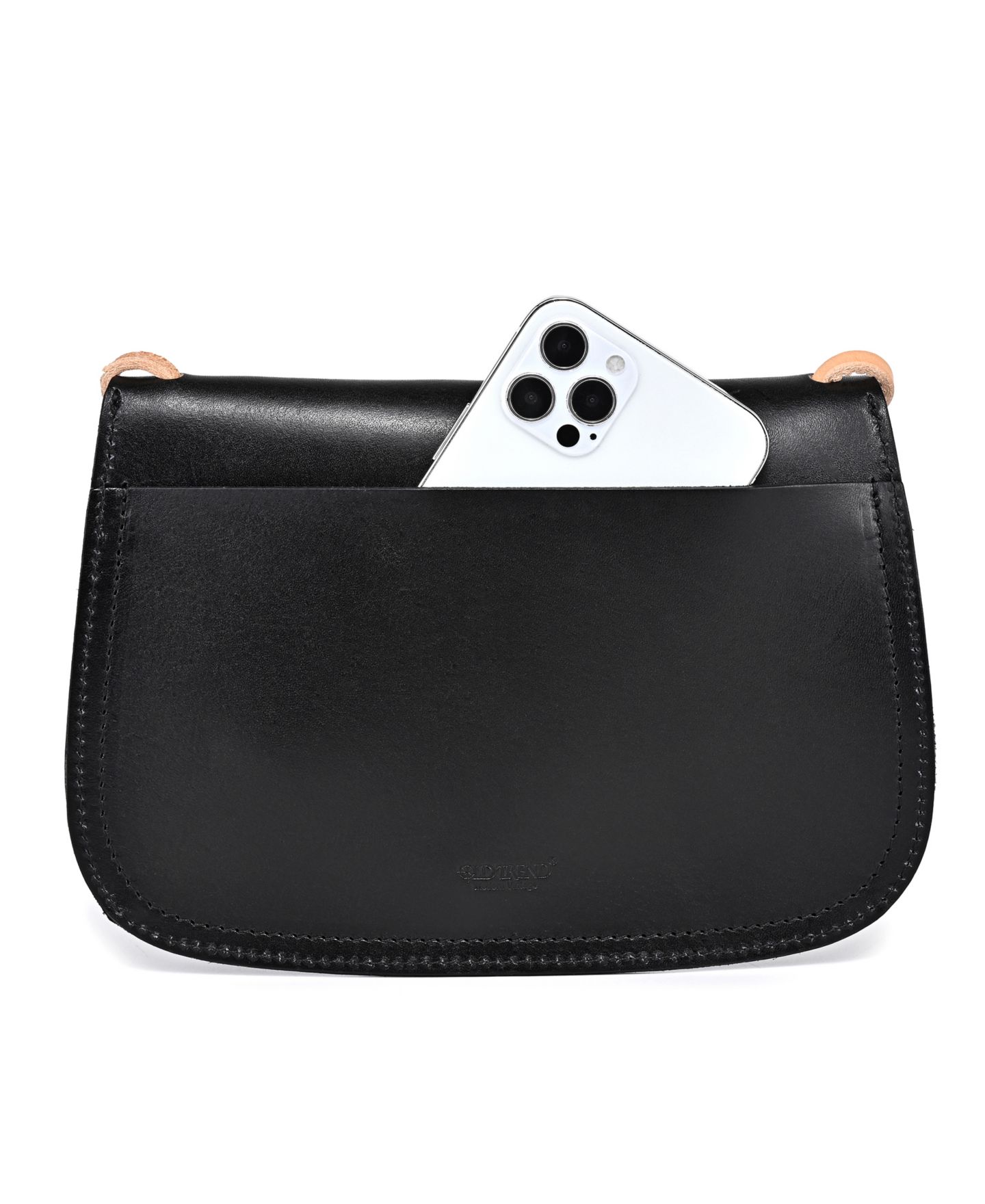Женская сумка OLD TREND Ada Small Leather Pushlock Crossbody, цвет: Чёрный — фото 3