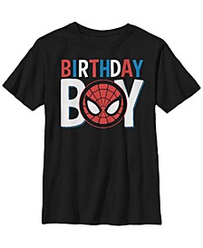 Big Boys Marvel Universe Classic Birthday Icon Spiderman Short Sleeve T-shirt