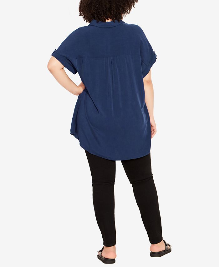 Avenue Plus Size Bowling Shirt & Reviews Tops Plus Sizes Macy's