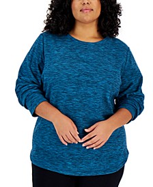 Plus Size Space-Dyed Microfleece Top, Created for Macy's
