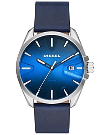 Men's MS9 Blue Leather Strap Watch 48mm