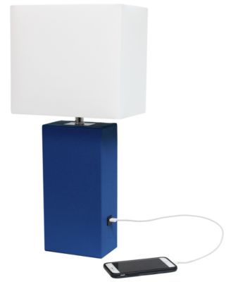 Modern Leather Table Lamp with USB