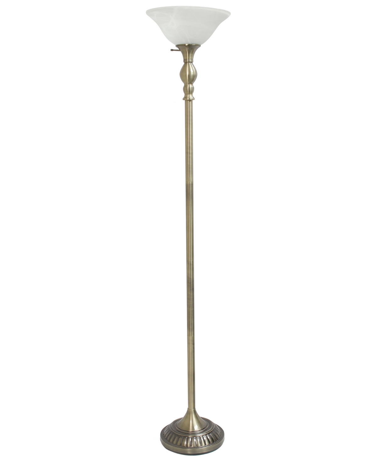 Elegant Designs 1 Light Torchiere Floor Lamp In Antique Brass