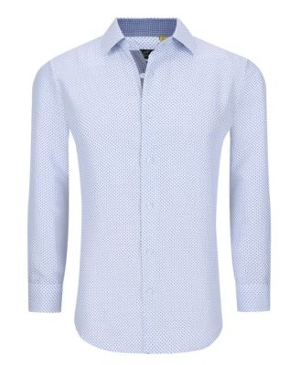 Men's Business Geometric Long Sleeve Button Down Shirt