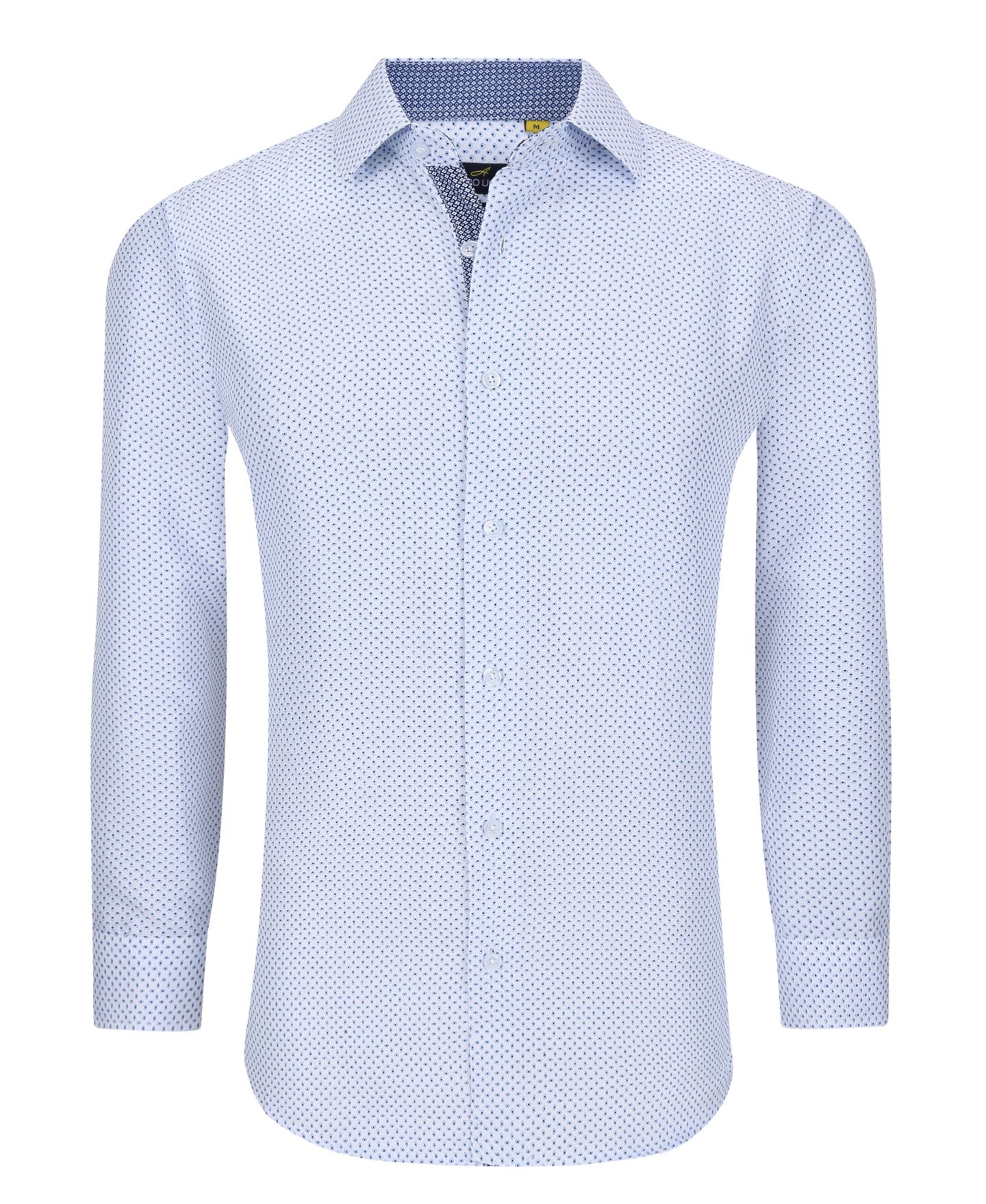 Мужская рубашка Azaro Uomo Business Geometric Long Sleeve Button Down Shirt, цвет: Белый — фото 3
