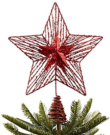Christmas Cheer Red Wire Star LED Light-Up Christmas Tree Topper, Created for Macy's