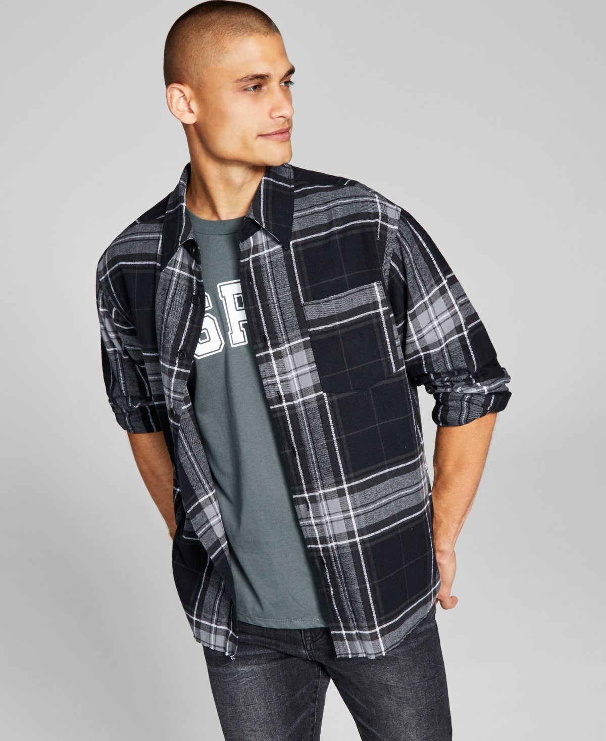 And Now This Men's Regular-Fit Plaid Flannel Shirt